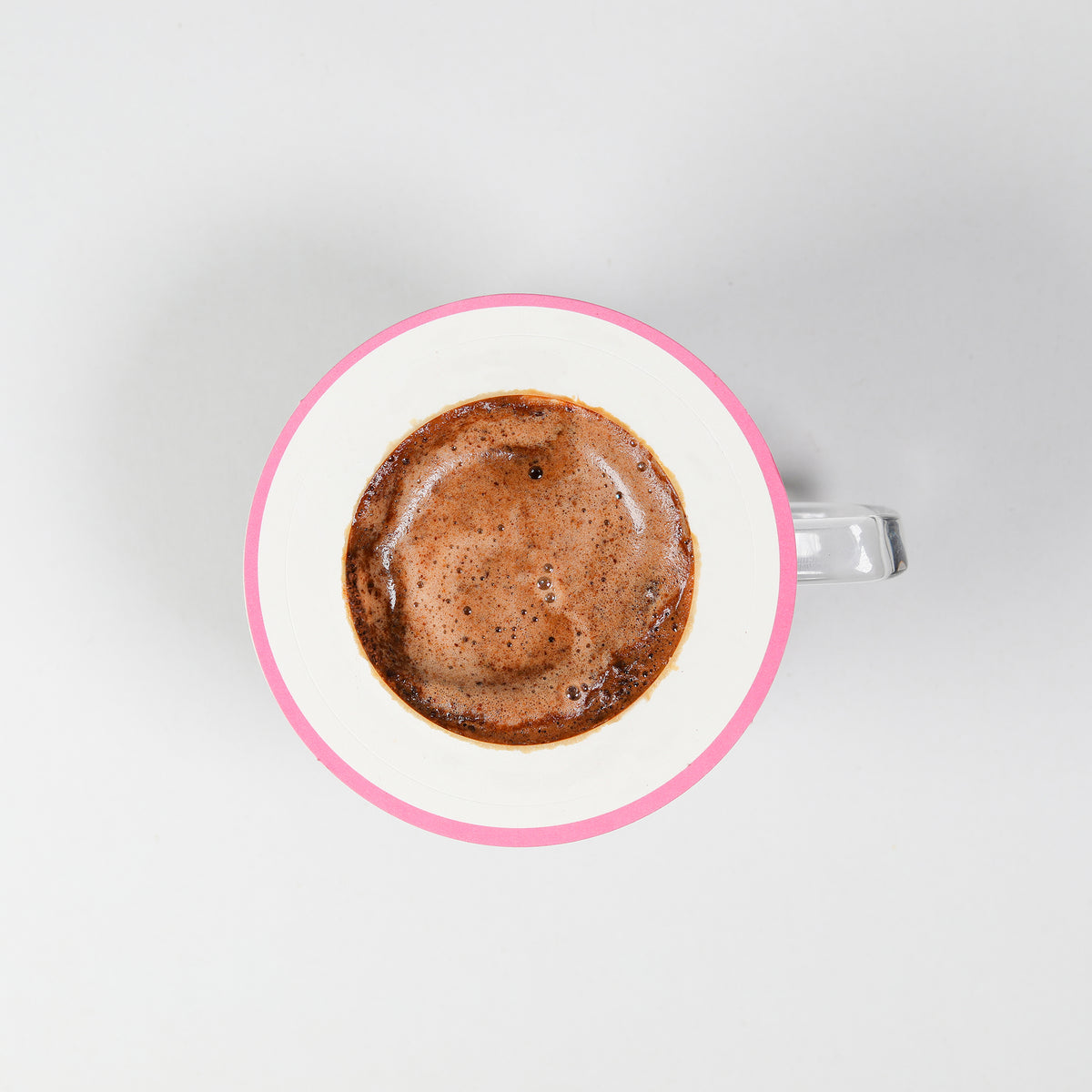Top view of coffee brewing in an EYE Coffee single-serve pour-over